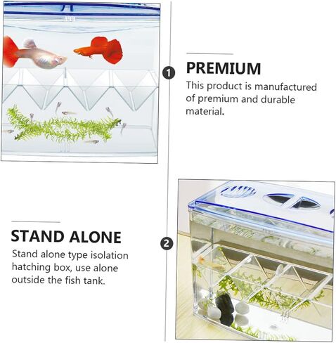 3 Pcs Small Fish Hatching Isolation Box Floating Breeding Box for Betta Fish and Baby Fish Freestanding Incubator with Fine Mesh for Fish Tank Use in Saudi Arabia