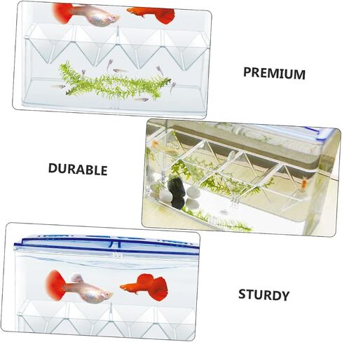 3 Pcs Small Fish Hatching Isolation Box Floating Breeding Box for Betta Fish and Baby Fish Freestanding Incubator with Fine Mesh for Fish Tank Use in Saudi Arabia