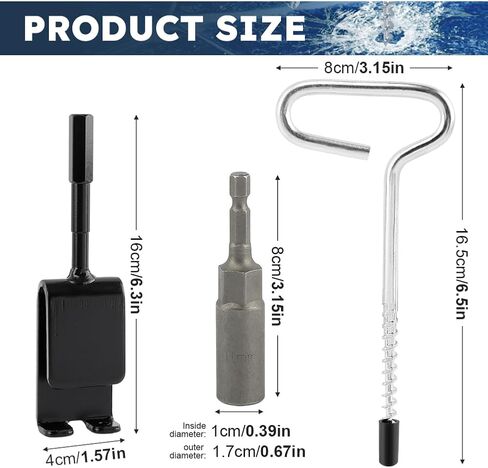 طقم محول مثقاب مكون من 8 قطع/مجموعة من توكي مع أوتاد خيمة، محول مثقاب مرساة الجليد مع 6 أوتاد خيمة صيد الجليد لخياطة إدخال الثلج، مرساة ثلجية لإعداد خيمة مأوى لصيد الأسماك على الجليد (فضي) in Kuwait