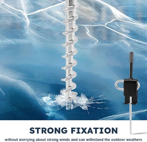 طقم محول مثقاب مكون من 8 قطع/مجموعة من توكي مع أوتاد خيمة، محول مثقاب مرساة الجليد مع 6 أوتاد خيمة صيد الجليد لخياطة إدخال الثلج، مرساة ثلجية لإعداد خيمة مأوى لصيد الأسماك على الجليد (فضي) in Kuwait