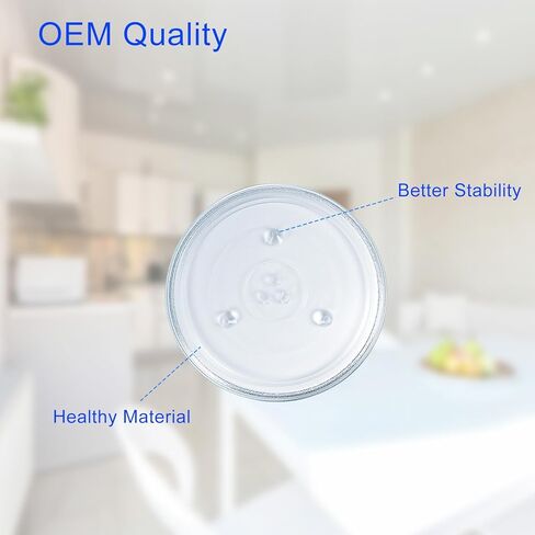 Replacement Microwave Glass Plate - OEM Quality Microwave Turntable Plate, 12" Microwave Plate Replacement, 12 inch Microwave Glass Turntable for Panasonic, LG, Whirlpool by MangoPark in Kuwait