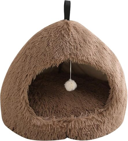 Cat Bed for Indoor Cats, Cat Cave for Cats and Small Dogs, Cat House with Removable Washable Cushioned Pillow, Cat Hideaway with Non-Slip Bottom (Grey, 20inch) in Saudi Arabia