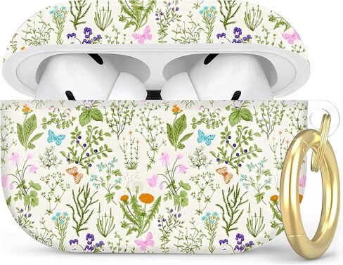 متوافق مع غطاء حافظة AirPod Pro الجيل الثاني/الأول مع سلسلة مفاتيح، حافظة سماعة رأس لاسلكية واقية كاملة مضادة للصدمات لجهاز Airpod Pro 2023/2022/2019 (أحمر أبيض) in Kuwait