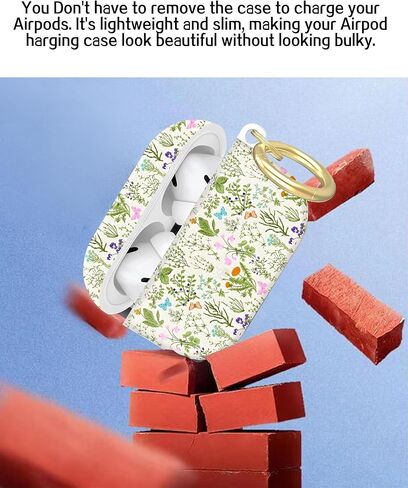 متوافق مع غطاء حافظة AirPod Pro الجيل الثاني/الأول مع سلسلة مفاتيح، حافظة سماعة رأس لاسلكية واقية كاملة مضادة للصدمات لجهاز Airpod Pro 2023/2022/2019 (أحمر أبيض) in Kuwait