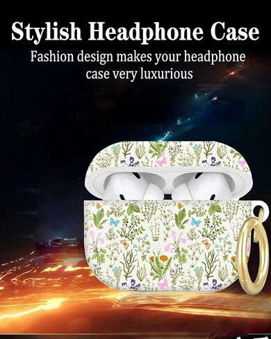 متوافق مع غطاء حافظة AirPod Pro الجيل الثاني/الأول مع سلسلة مفاتيح، حافظة سماعة رأس لاسلكية واقية كاملة مضادة للصدمات لجهاز Airpod Pro 2023/2022/2019 (أحمر أبيض) in Kuwait