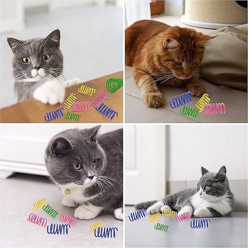 Cat Toys for Indoor Cats, 34 Packs Interactive Cat Toys for Kitten, Cat Toys Set with Colorful Cat Spring Toys, Cat Mouse Toy, Catnip Ropes, Colorful Balls and Bells, Sisal Ball in Saudi Arabia