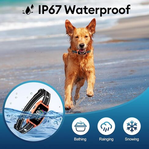 Dog Bark Collar, Anti Barking Training Collar with Beep Vibration Shock for Large Medium Small Dogs,Bark Shock Collar with 8 Adjustable Sensitivity IP67 Waterproof(Black) in Saudi Arabia