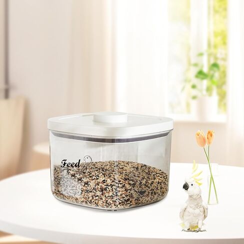 Airtight Cat Food Storage Container,5.28QT|5L Cat Food Container,Clear Cat Food Bin with Measuring Cup,POP container for Pet Food,hold up to 5~6 lb Dry Cat Dog Food-BPA Free in Saudi Arabia