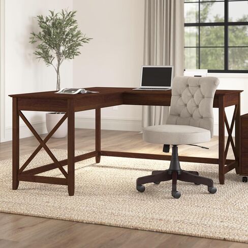Bush Furniture Key West L Shaped Desk, 60-inch Modern Farmhouse Writing Desk for Home Office in Kuwait
