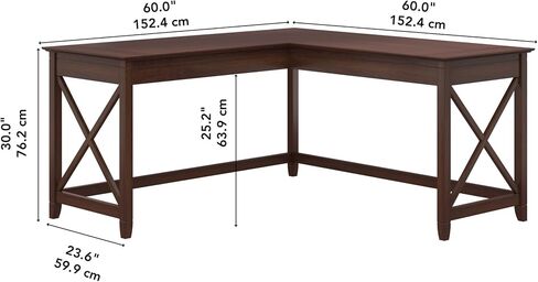 Bush Furniture Key West L Shaped Desk, 60-inch Modern Farmhouse Writing Desk for Home Office in Kuwait