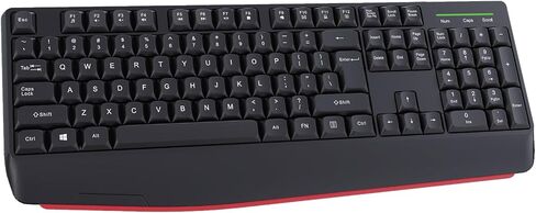مجموعة لوحة مفاتيح وماوس لاسلكية - تصميم QWERTY بالحجم الكامل، غطاء مفاتيح استريو 2.4G، مجموعة لوحة مفاتيح ميكانيكية مصممة هندسيًا لأجهزة Windows، والكمبيوتر الشخصي، والكمبيوتر المحمول، والكمبيوتر المحمول، والكمبيوتر مع جهاز استقبال USB-A وUSB-C 2 في 1 in Saudi Arabia