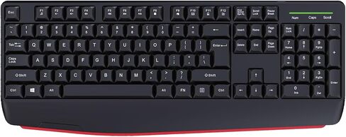 مجموعة لوحة مفاتيح وماوس لاسلكية - تصميم QWERTY بالحجم الكامل، غطاء مفاتيح استريو 2.4G، مجموعة لوحة مفاتيح ميكانيكية مصممة هندسيًا لأجهزة Windows، والكمبيوتر الشخصي، والكمبيوتر المحمول، والكمبيوتر المحمول، والكمبيوتر مع جهاز استقبال USB-A وUSB-C 2 في 1 in Saudi Arabia