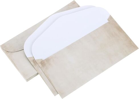 MECCANIXITY 25 Packs Envelopes Vintage Stationery Aged Paper Light Khaki Stationery Old Fashion Paper for Letter Writing, Invitations, Wedding-8.7x4 Inch in Saudi Arabia