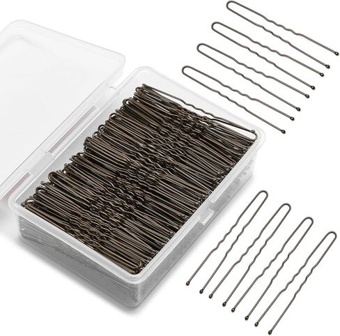 U Shaped Hair Pins -2.4 Inch 250 Count, Professional Hair Styling Pins for Women, Girls, and Hairdressing Salons - Includes Clear Storage Box for Updos and Bun Hair (Blonde) in Kuwait