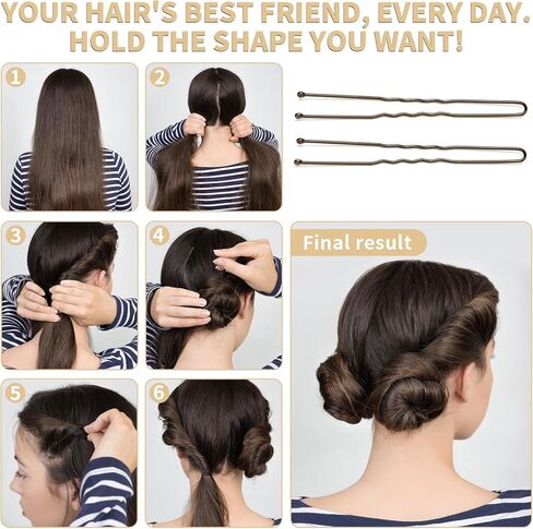 U Shaped Hair Pins -2.4 Inch 250 Count, Professional Hair Styling Pins for Women, Girls, and Hairdressing Salons - Includes Clear Storage Box for Updos and Bun Hair (Blonde) in Kuwait