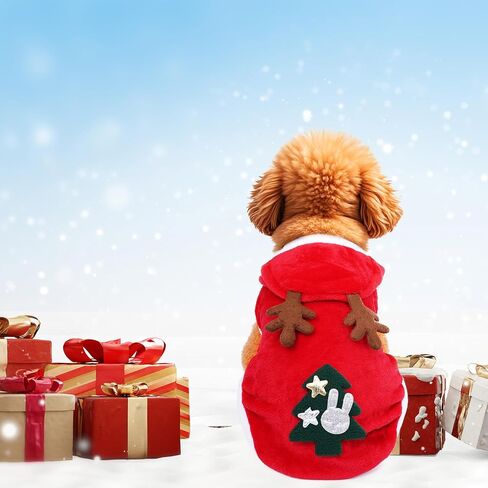 Dog and Cat Christmas Costume，Puppy Christmas Elk Costume，Small and Medium-Sized Cat and Dog Christmas Role-Playing Costumes(Medium) in Saudi Arabia