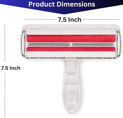Roller Pet Hair Remover and Reusable Lint Roller - Cat and Dog Hair Remover for Furniture - Multi-Surface Fur Removal Tool - Remove and Dispose of Hair - Washable Lint Roller Easy to Use (Red) in Saudi Arabia