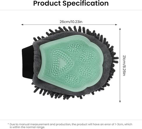 Grooming Gloves for Dogs and Cats - Paw Cleaning Mitt, Pet Hair Removal Glove, Suitable for Long/Short/Poodle Fur (Green) in Saudi Arabia