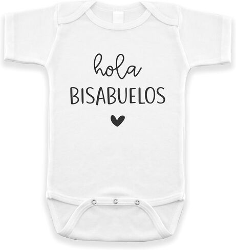 Hola Bisabuelos Pregnancy Announcement Infant Bodysuit for Great Grandparents | Bisabuelo Y Bisbuela Gift (Natural) in Kuwait