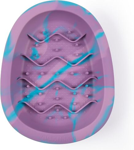 Interactive Dog Lick Bowl, BPA-Free Silicone Dog Slow Feeder Bowl with Suction Cups, Non Slip Food Bowl for Dogs and Cats, Reduces Boredom and Anxiety, Dishwasher Safe, Blueberry in Kuwait