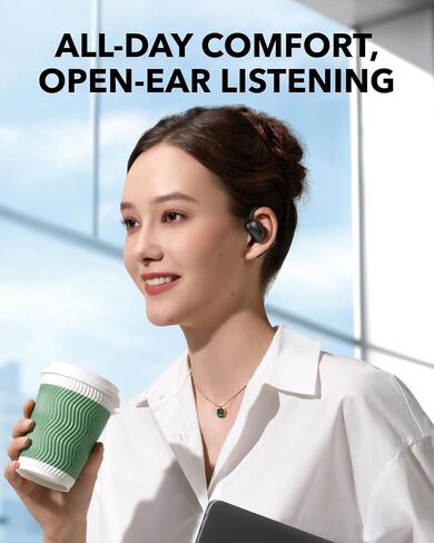 Soundcore AeroFit 2 by Anker, Open-Ear Headphones, Adjustable Ear Hooks, Snug Fit, Rich Bass, Hi-Res Wireless Audio, 42H Play, Bluetooth 5.4, Wireless Charging, IP55, AI Clear Calls, Open-Ear Earbuds in Saudi Arabia