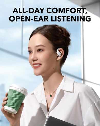 Soundcore AeroFit 2 by Anker, Open-Ear Headphones, Adjustable Ear Hooks, Snug Fit, Rich Bass, Hi-Res Wireless Audio, 42H Play, Bluetooth 5.4, Wireless Charging, IP55, AI Clear Calls, Open-Ear Earbuds in Saudi Arabia