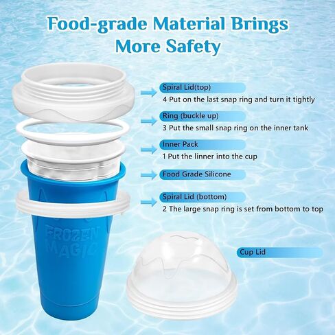 Slushie Cup slushie maker cup ，Magic Quick Frozen Smoothies Cup，Slushie Machine for Home Squeeze Slushie Cup ，diy slushie maker cup Gifts (Blue+Green, large) in Saudi Arabia