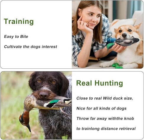 لعبة البطة من Heuyrao لتدريب الكلاب على صيد الطيور المائية، لعبة البطة الرغوية التفاعلية للكلاب، تحاكي ألعاب البطة الميتة الممتصة للصدمات مناسبة للجراء أو كلاب الصيد البالغة in Kuwait