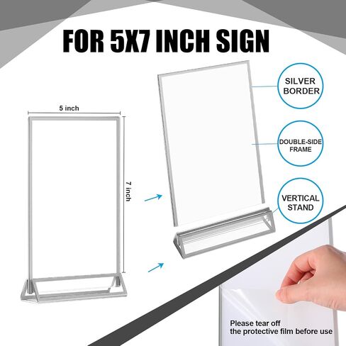 18 Pieces Frames Table Numbers Clear Table Sign Double Sided Picture Frame Table Number Holder Acrylic Sign Holder for Wedding Table Numbers, Menu Holder, Photo Frame (Rose Gold, 5 x 7 Inches) in Saudi Arabia