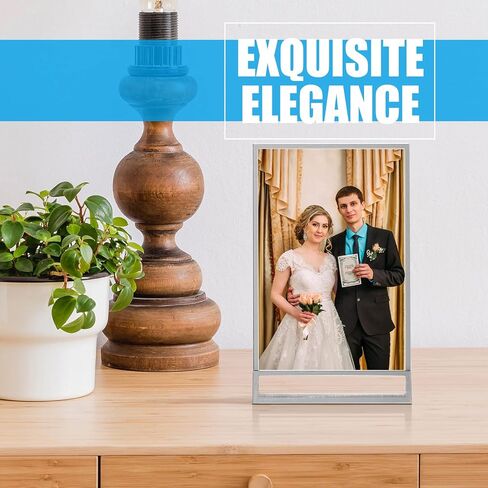 18 Pieces Frames Table Numbers Clear Table Sign Double Sided Picture Frame Table Number Holder Acrylic Sign Holder for Wedding Table Numbers, Menu Holder, Photo Frame (Rose Gold, 5 x 7 Inches) in Saudi Arabia