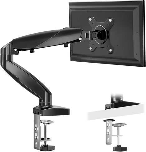 Simple Deluxe Single Monitor Arm, 13'' to 32'' Adjustable Desk Monitor Stand Mount, Black in Saudi Arabia