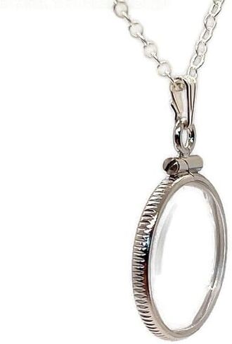 Empty Customizable Dime Size Handmade Sterling Silver Lucite Shaker Locket, Necklace w/FREE SCREWDRIVER Waiting For Your Little Treasures. FREE GIFT BOX (Add 18 in. Cable chain) in Saudi Arabia