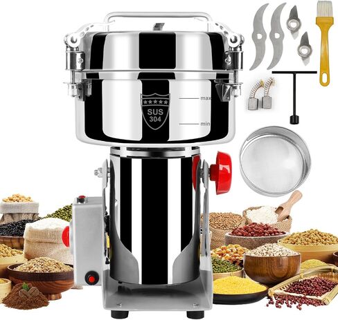 Grain Flour Mill Grinder Electric,550g Food Spice Powder Wheat Maker Stainless Steel Rice Bread for Kitchen Home Commercial Pepper Coffee Corn Nut Dry in Kuwait