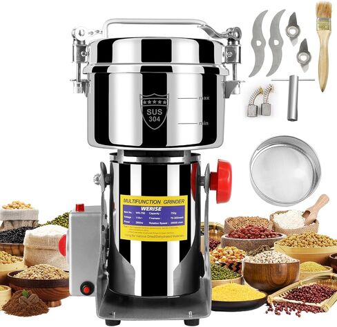 Grain Flour Mill Grinder Electric,550g Food Spice Powder Wheat Maker Stainless Steel Rice Bread for Kitchen Home Commercial Pepper Coffee Corn Nut Dry in Kuwait