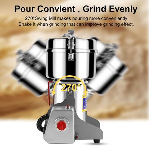 Grain Flour Mill Grinder Electric,550g Food Spice Powder Wheat Maker Stainless Steel Rice Bread for Kitchen Home Commercial Pepper Coffee Corn Nut Dry in Kuwait