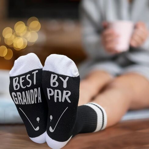 Best Uncle Golf Socks, Best Uncle By Par, Gift for Uncle, Novelty Gift for Thanksgiving Christmas Birthday, 1 Pair-18 in Saudi Arabia