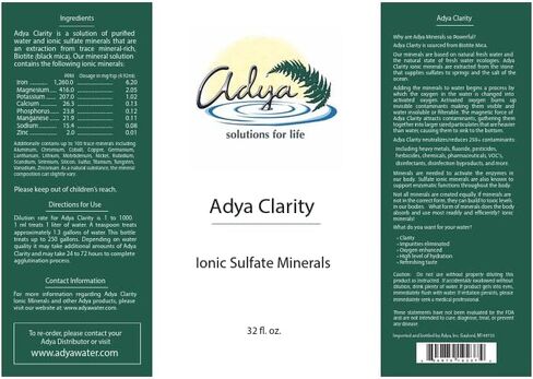 Adya Clarity-أفضل جميع المعادن النادرة الطبيعية لتنقية المياه - منقي للمياه المعبأة في زجاجات ومصادر المياه العذبة من قبل الوكيل المعتمد in Saudi Arabia