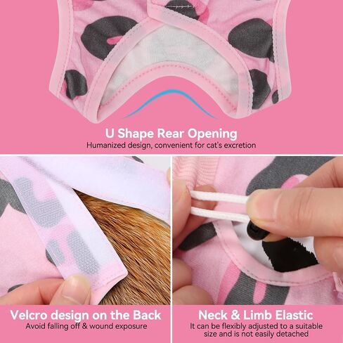 3 PCS Cat Recovery Suit for Spay Abdominal Wounds Female, Cat Onesie for Cats After Surgery, Cat Surgery Recovery Suit Breathable E-Collar Alternative Kitten Onesie for Cats Anti Licking in Saudi Arabia