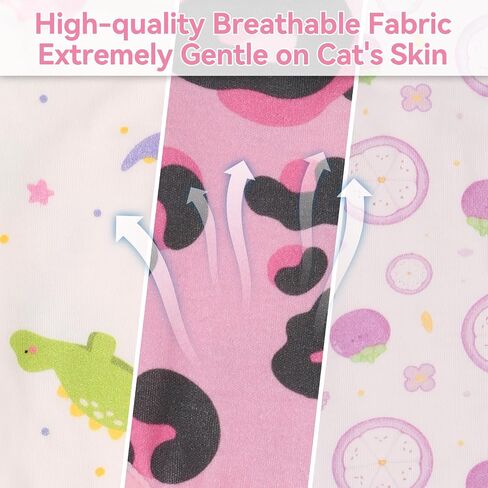 3 PCS Cat Recovery Suit for Spay Abdominal Wounds Female, Cat Onesie for Cats After Surgery, Cat Surgery Recovery Suit Breathable E-Collar Alternative Kitten Onesie for Cats Anti Licking in Saudi Arabia
