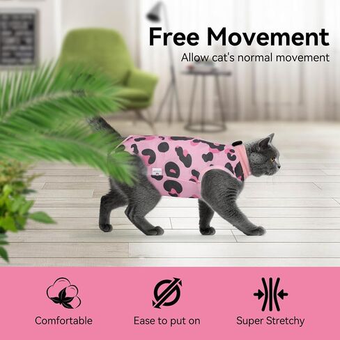 3 PCS Cat Recovery Suit for Spay Abdominal Wounds Female, Cat Onesie for Cats After Surgery, Cat Surgery Recovery Suit Breathable E-Collar Alternative Kitten Onesie for Cats Anti Licking in Saudi Arabia