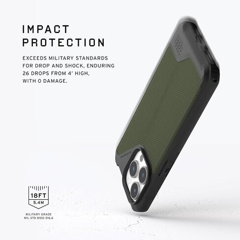 URBAN ARMOR GEAR UAG [إصدار محدث] متوافق مع حافظة iPhone 15 Pro مقاس 6.1 بوصة Metropolis LT Kevlar Olive مغناطيس مدمج متوافق مع شحن MagSafe غطاء واقٍ متين من الدرجة العسكرية مقاوم للسقوط in Saudi Arabia