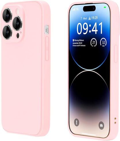 متوافق مع حافظة iPhone 13 Pro Max مقاس 6.7 بوصات، عدسة كاميرا جديدة مطورة مقاومة للصدمات من الدرجة العسكرية توفر حماية كاملة للجسم للرجال والنساء (وردي فاتح) in Saudi Arabia