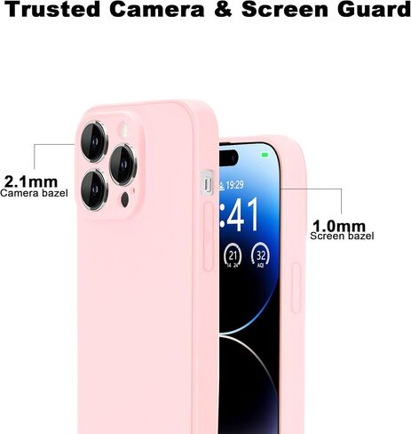 متوافق مع حافظة iPhone 13 Pro Max مقاس 6.7 بوصات، عدسة كاميرا جديدة مطورة مقاومة للصدمات من الدرجة العسكرية توفر حماية كاملة للجسم للرجال والنساء (وردي فاتح) in Saudi Arabia
