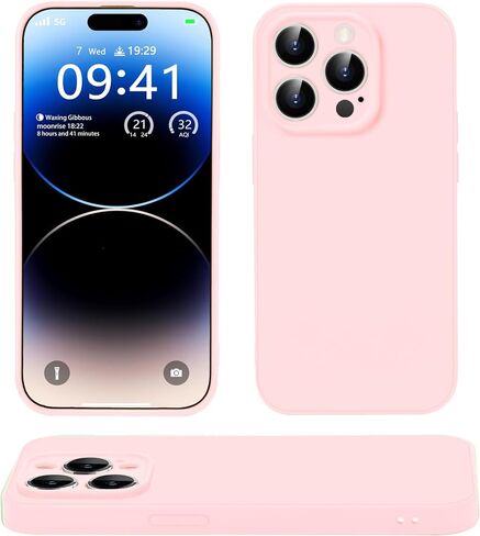 متوافق مع حافظة iPhone 13 Pro Max مقاس 6.7 بوصات، عدسة كاميرا جديدة مطورة مقاومة للصدمات من الدرجة العسكرية توفر حماية كاملة للجسم للرجال والنساء (وردي فاتح) in Saudi Arabia