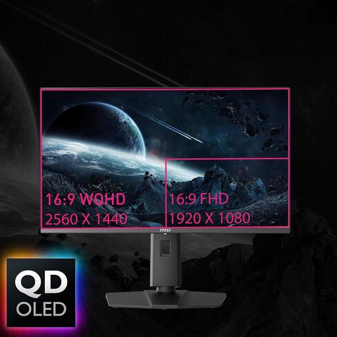 MSI MPG 271QRX QD-OLED, 27 OLED Gaming Monitor, 2560 x 1440 (QHD), OLED 0.03ms Response time, 360Hz, True Black HDR 400, HDMI, DP Port, USB Type C, Tilt, Height in Saudi Arabia