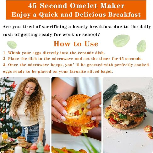 45-Second Ceramic Microwave Egg Maker, Fast Omelet Maker, Garlic Roaster for Delicious Breakfast, Garlic Keeper with Lid, Garlic Cooker, Garlic Baker, Egg on a Bagel Maker Pot in Saudi Arabia
