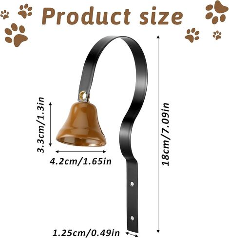 Dog Bells for Training, Fixed Metal Dog Bells for Door Potty Training, Manual Assemble Wall Mounted Dog Door Bell, Bell for Dogs to Ring to go Outside, Vintage Doorbell for Housetraining (Black) in Saudi Arabia