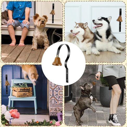 Dog Bells for Training, Fixed Metal Dog Bells for Door Potty Training, Manual Assemble Wall Mounted Dog Door Bell, Bell for Dogs to Ring to go Outside, Vintage Doorbell for Housetraining (Black) in Saudi Arabia