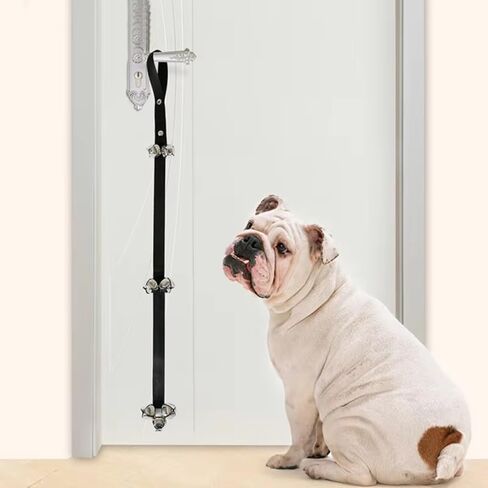 Weimostar Black Dog Bells to Go Outside, Adjustable Hanging Dog Door Bell, Puppy Training Bell for Dog to Ring to Go Potty, Dog Doorbell with 7 Extra Loud Bells for XS Small Medium Large Dog in Saudi Arabia