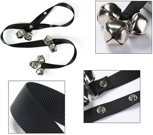 Weimostar Black Dog Bells to Go Outside, Adjustable Hanging Dog Door Bell, Puppy Training Bell for Dog to Ring to Go Potty, Dog Doorbell with 7 Extra Loud Bells for XS Small Medium Large Dog in Saudi Arabia